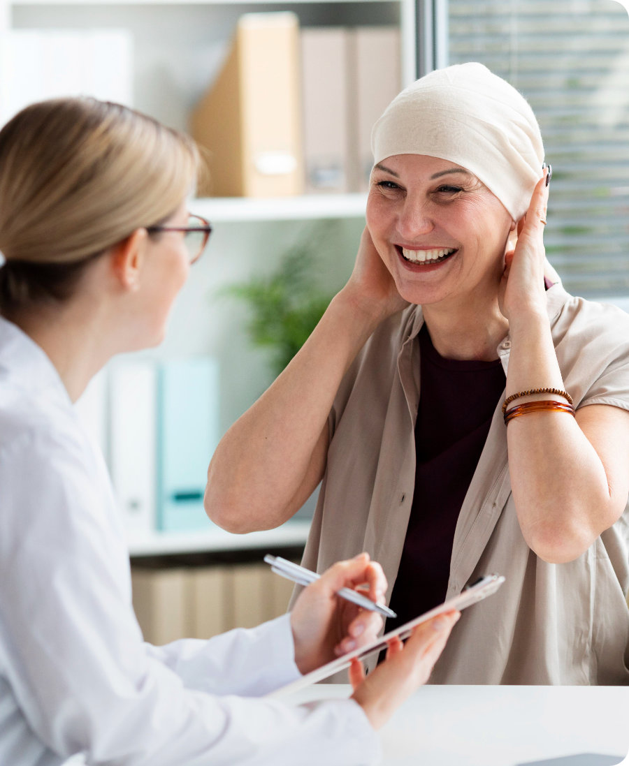 doctor with patient having consultation